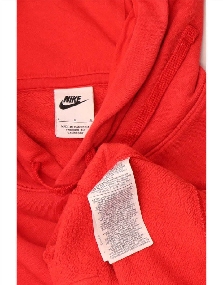 Nike Mens Hoodie Jumper Large Red Cotton