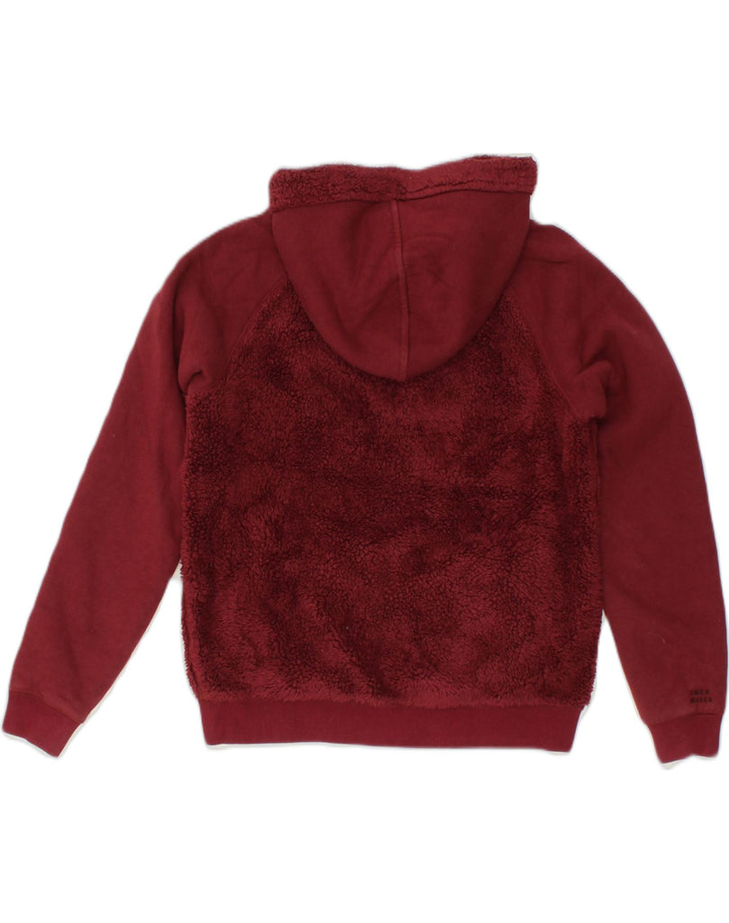 JACK WILLS Womens Fleece Zip Hoodie Sweater UK 10 Small Burgundy Polyester | Vintage Jack Wills | Thrift | Second-Hand Jack Wills | Used Clothing | Messina Hembry 