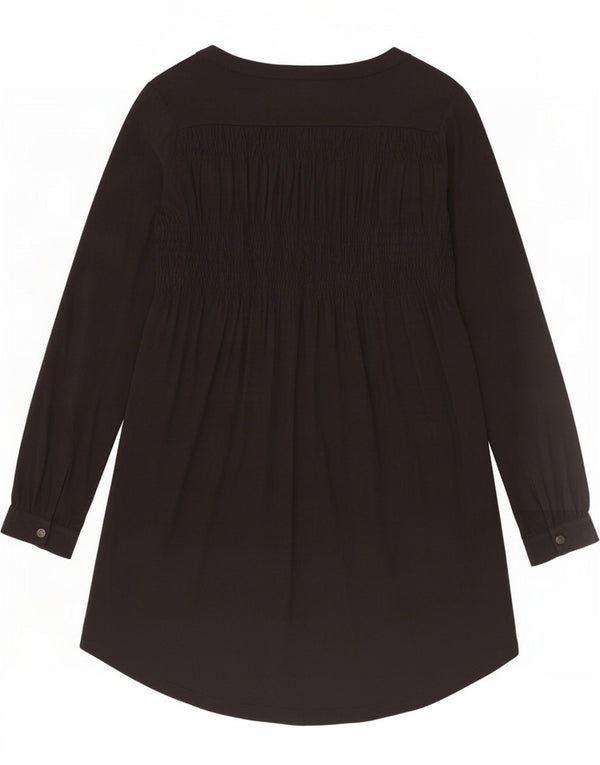 Odd Molly Womens Long Sleeve A-Line Dress Size 3 Large Black Cotton