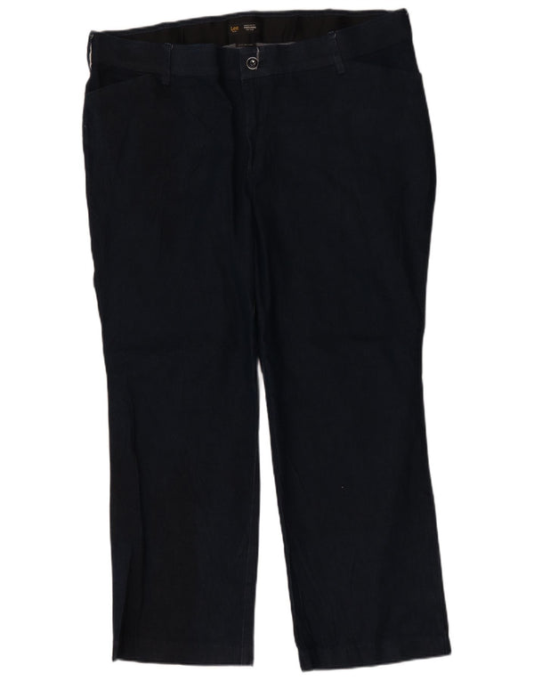 LEE Womens Mid Rise Casual Trousers US 22 3XL W44 L30 Navy Blue
