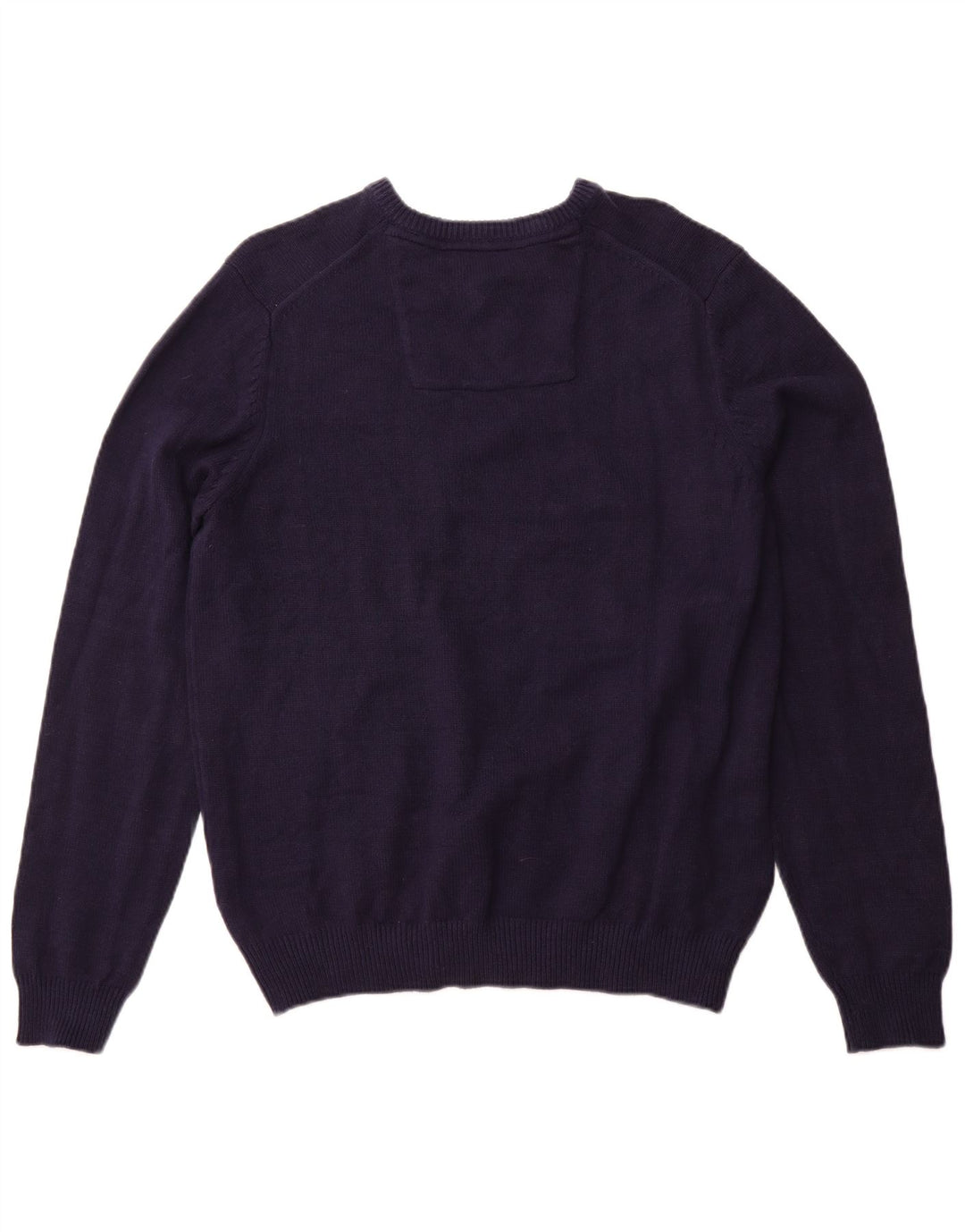 IZOD Mens V-Neck Jumper Sweater Large Navy Blue Cotton