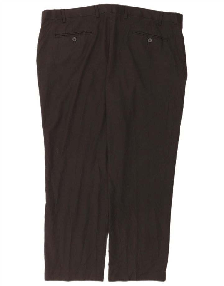 Marks & Spencer Mens Straight Regular Fit Suit Trousers W42 L29 Black