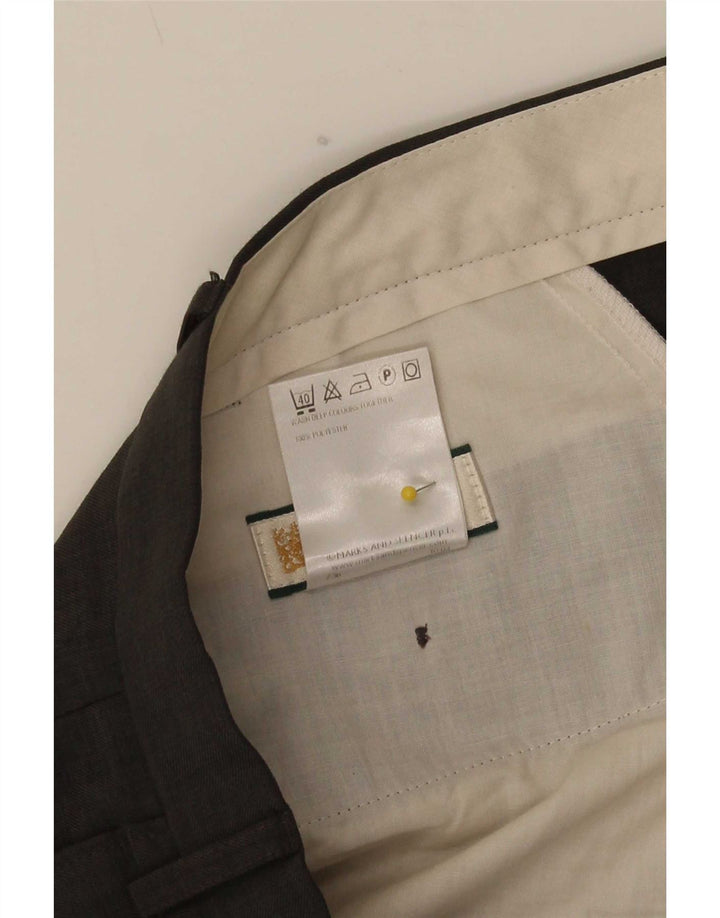 Marks & Spencer Mens Pegged Casual Trousers W40 L29 Grey Polyester