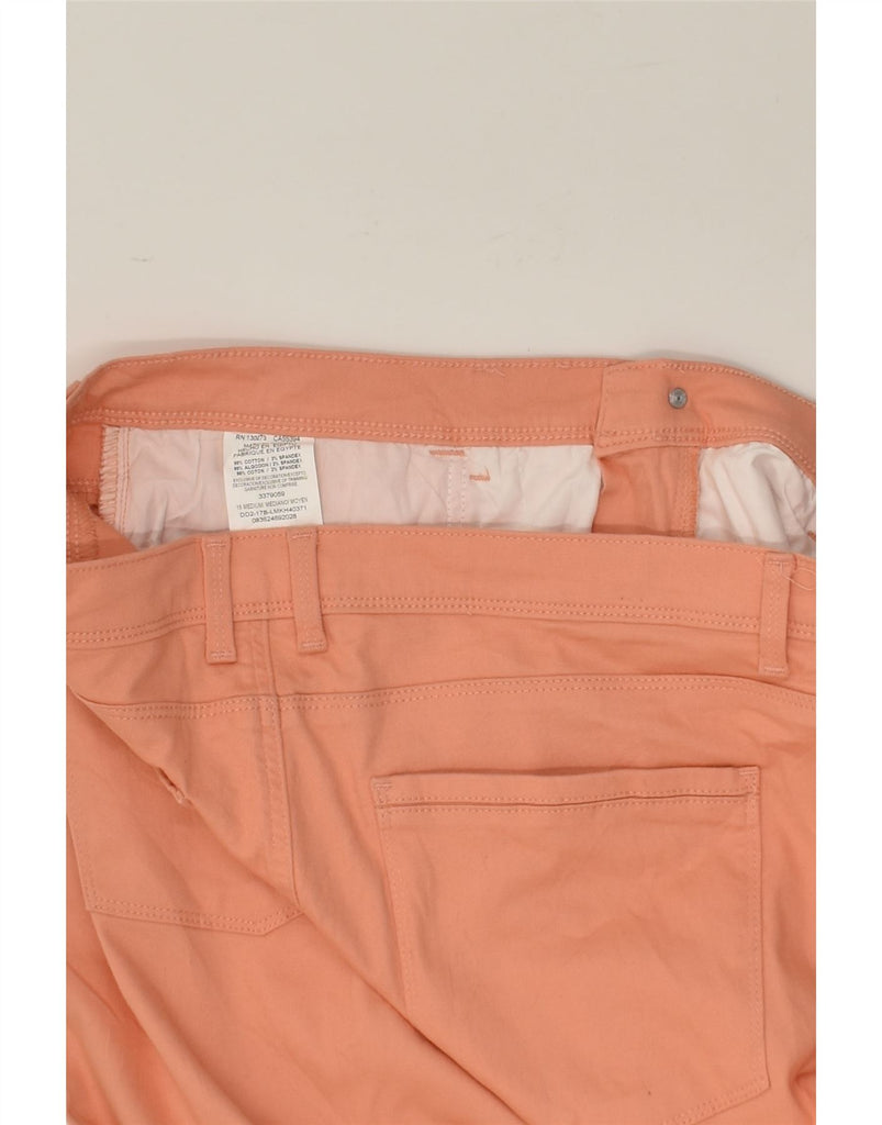 LEE Womens Slim Crop Casual Trousers US 18 2XL W38 L25 Orange Cotton | Vintage Lee | Thrift | Second-Hand Lee | Used Clothing | Messina Hembry 