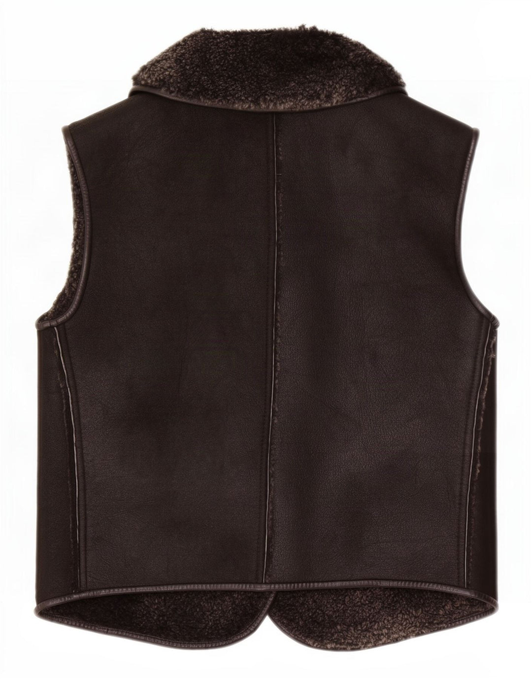 Vintage Womens Shearling Gilet UK 8 Small Black