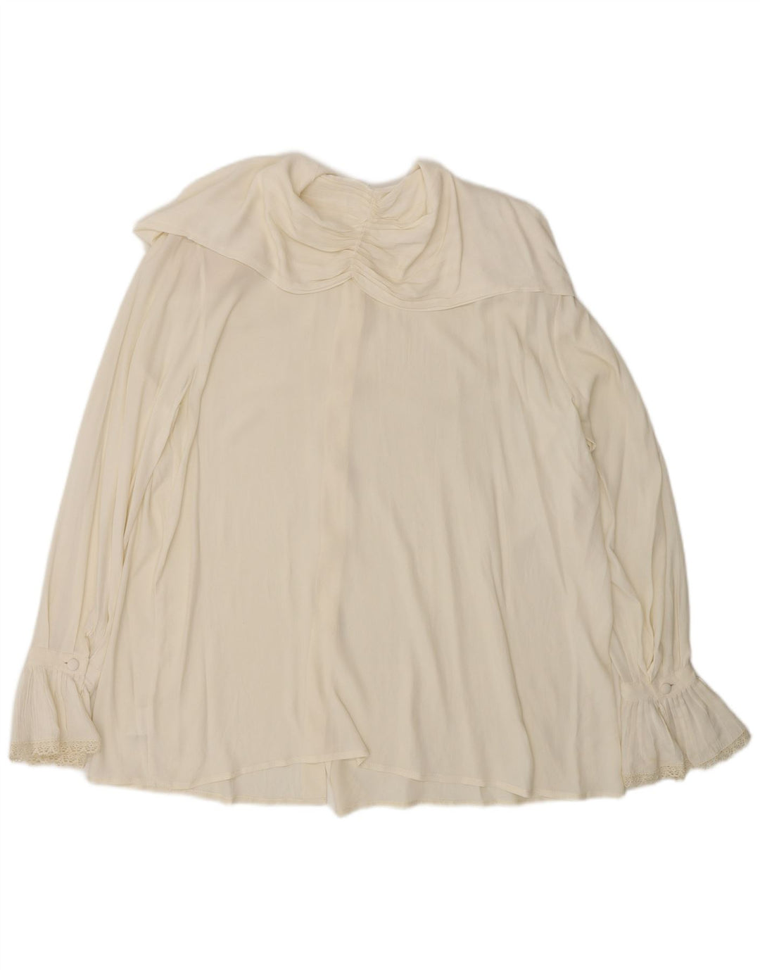 L'altra Moda Womens Oversized Shirt Blouse IT 44 Medium Off White Acetate