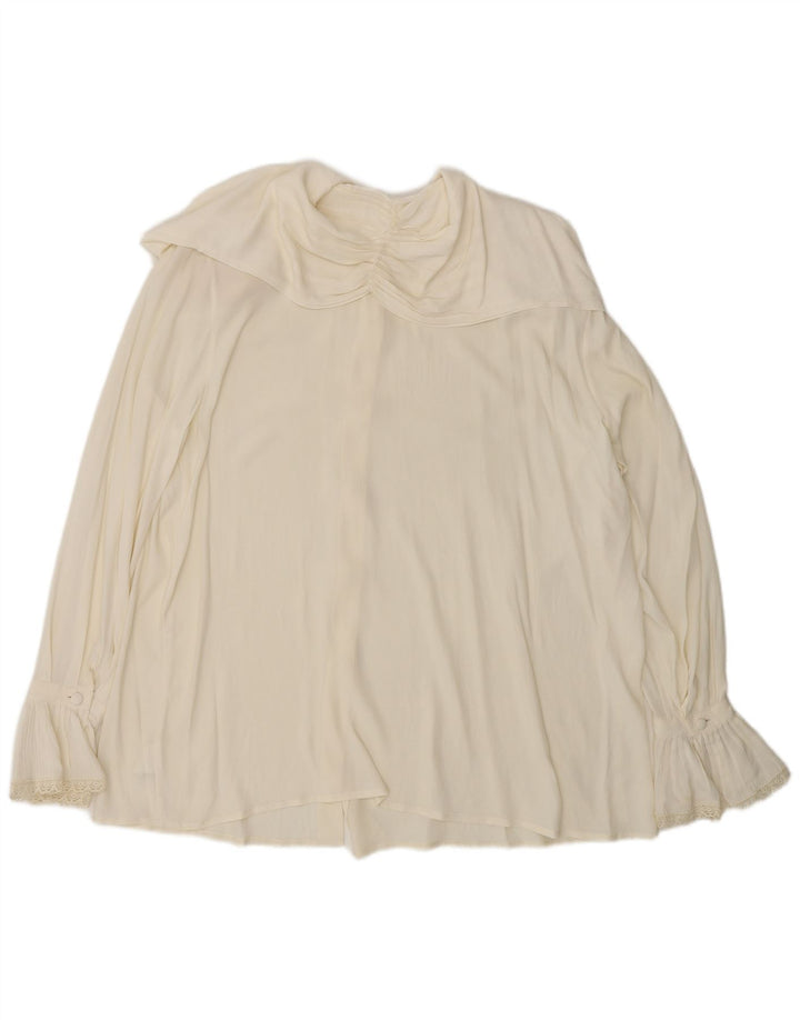 L'altra Moda Womens Oversized Shirt Blouse IT 44 Medium Off White Acetate