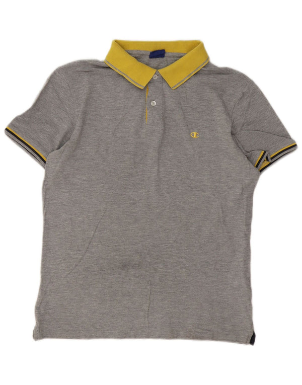 Champion Mens Rugby Polo Shirt Large Grey Cotton