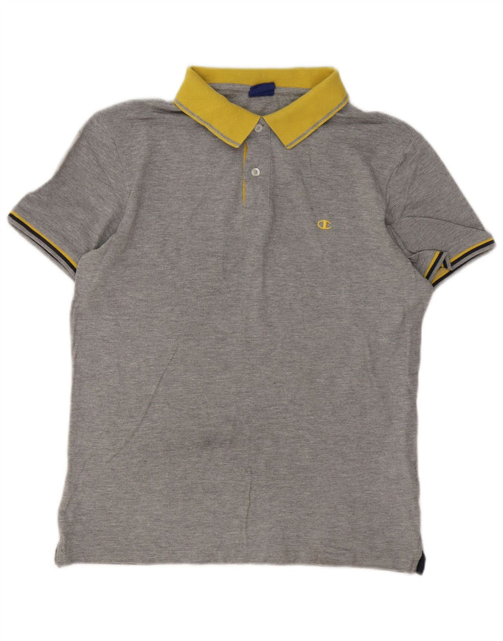 Champion Mens Rugby Polo Shirt Large Grey Cotton