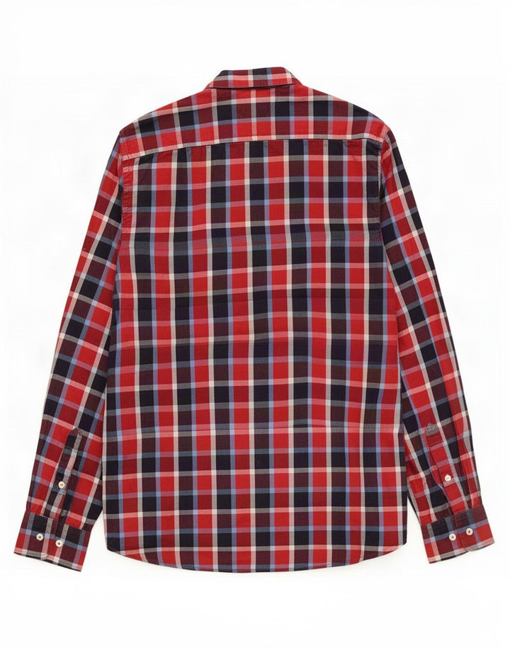 Tommy Hilfiger Mens Custom Fit Shirt Medium Red Gingham Cotton