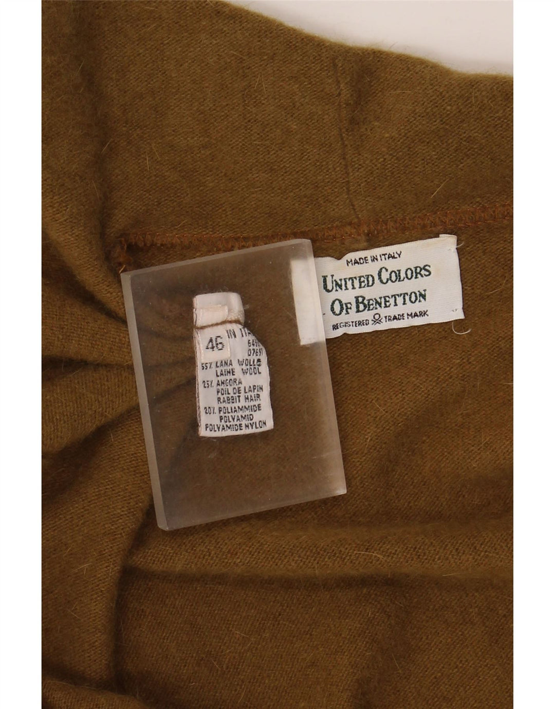 Benetton Womens Front Tie Cardigan Sweater IT 46 Large Brown Wool
