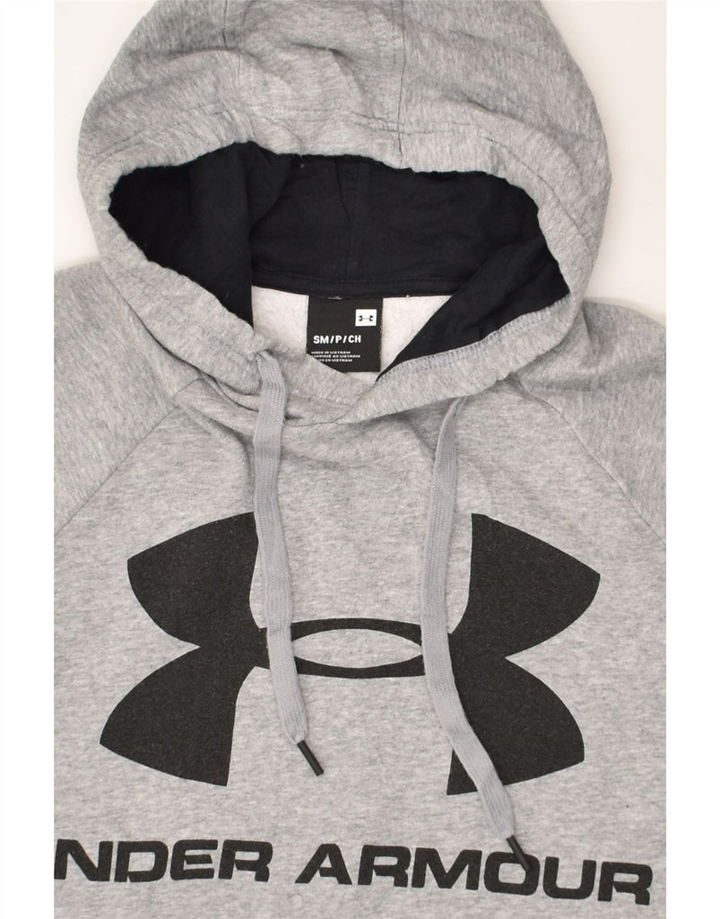 UNDER ARMOUR Mens Graphic Hoodie Jumper Small Grey Cotton | Vintage Under Armour | Thrift | Second-Hand Under Armour | Used Clothing | Messina Hembry 