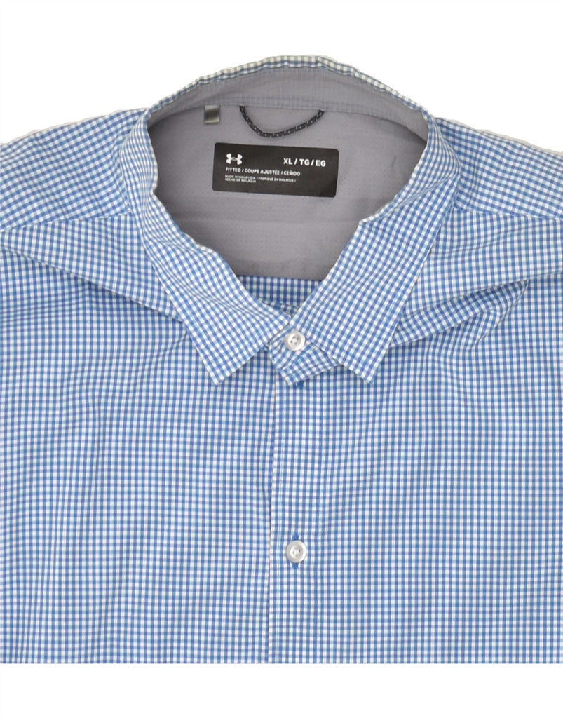 UNDER ARMOUR Mens Tall Shirt XL Blue Gingham | Vintage Under Armour | Thrift | Second-Hand Under Armour | Used Clothing | Messina Hembry 