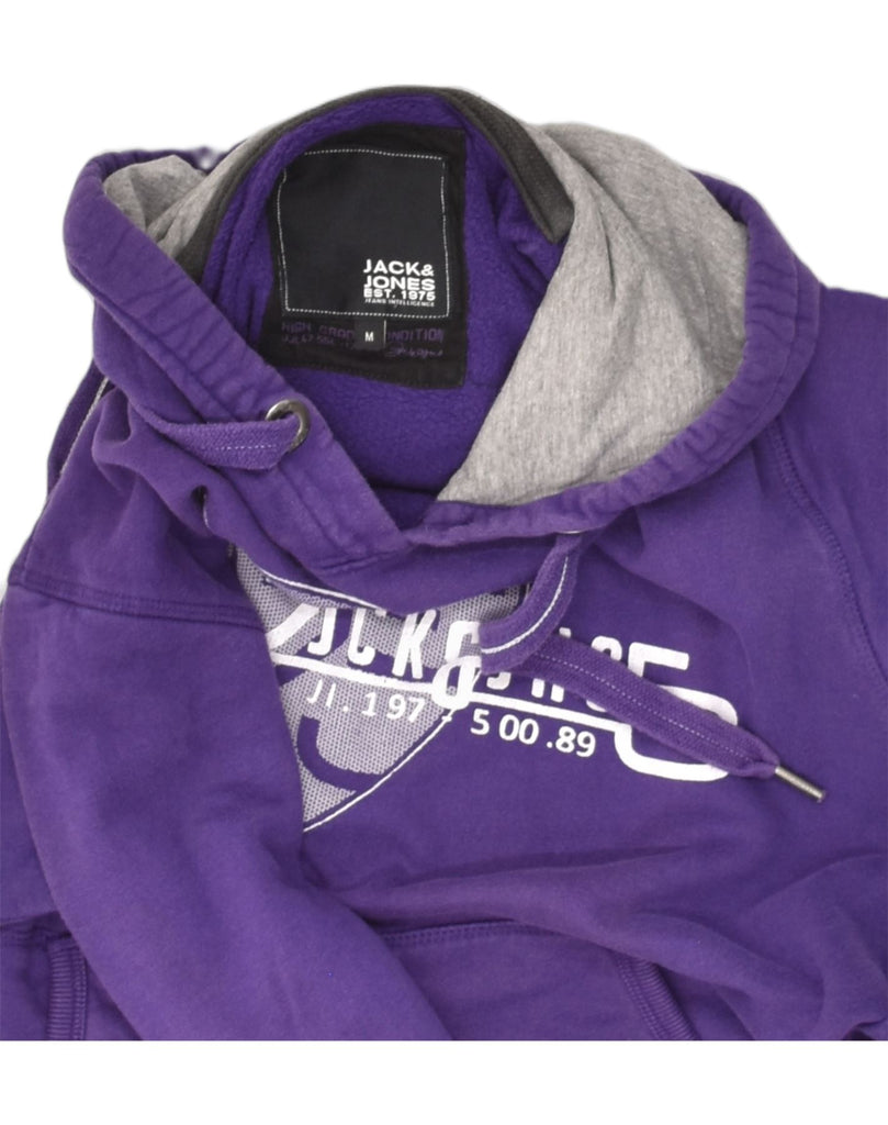 JACK & JONES Mens Graphic Hoodie Jumper Medium Purple Cotton | Vintage Jack & Jones | Thrift | Second-Hand Jack & Jones | Used Clothing | Messina Hembry 