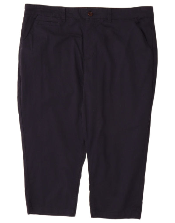 Fat Face Womens High Waist Cropped Trousers UK 18 XL W40 L20 Navy Blue