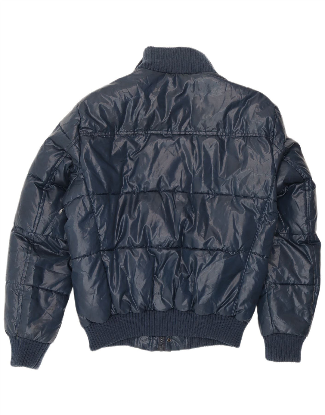 Fay Mens Padded Jacket UK 42 XL Navy Blue Polyester