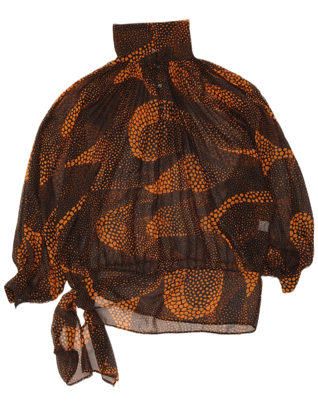 Vintage Womens Long Sleeve Oversized Blouse Top IT 48 XL Brown Spotted
