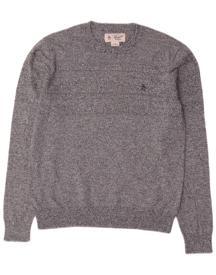 Penguin Mens Crew Neck Jumper Sweater Medium Grey Flecked Cotton
