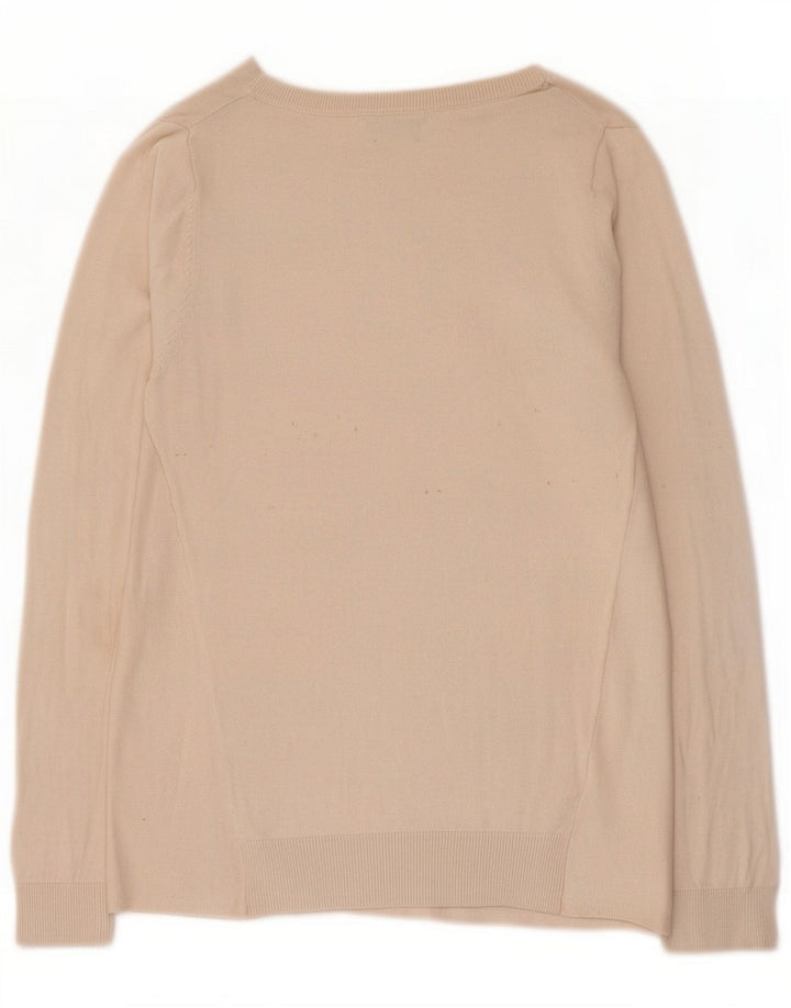 Massimo Dutti Womens Regular Fit Jumper Sweater UK 12 Medium Beige Silk