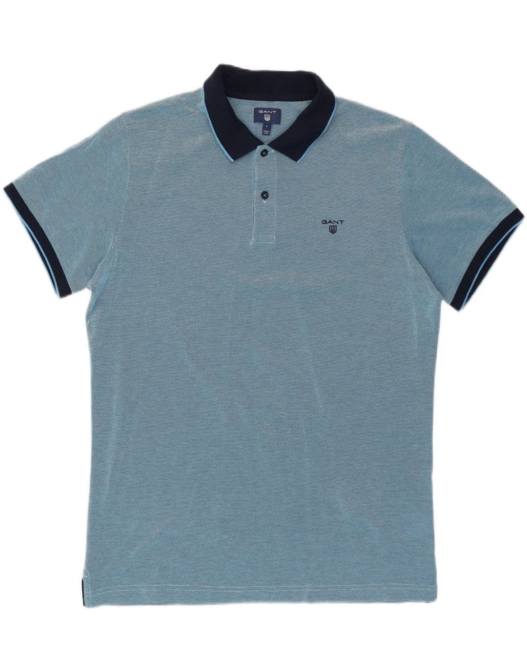 Gant Mens Polo Shirt Large Blue Colourblock Cotton