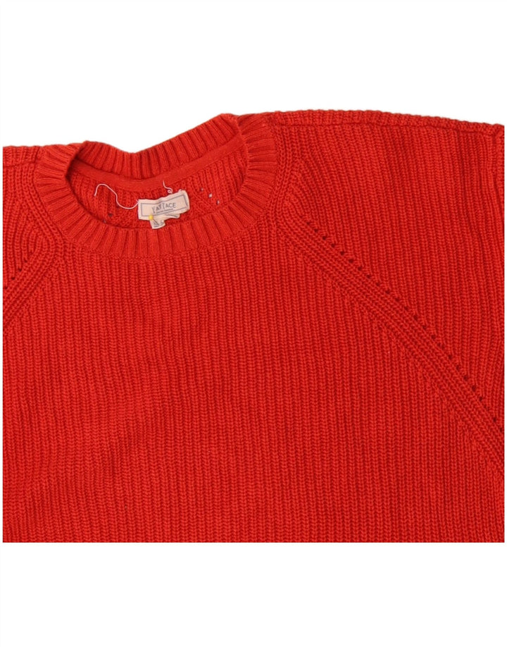Fat Face Womens Oversized Boat Neck Jumper Sweater UK 14 Large  Red Cotton