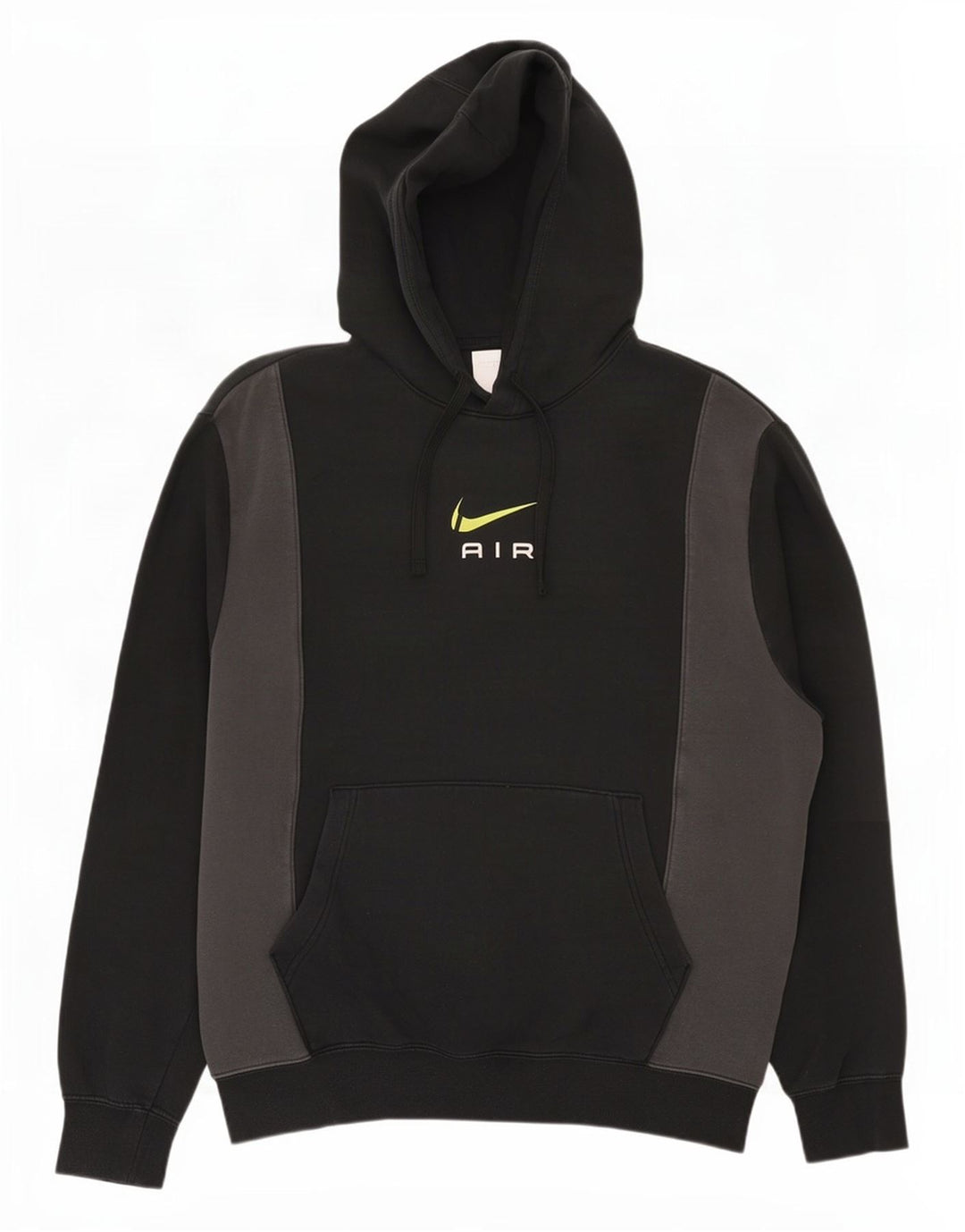 Nike Mens Graphic Hoodie Jumper Medium Black Colourblock Cotton