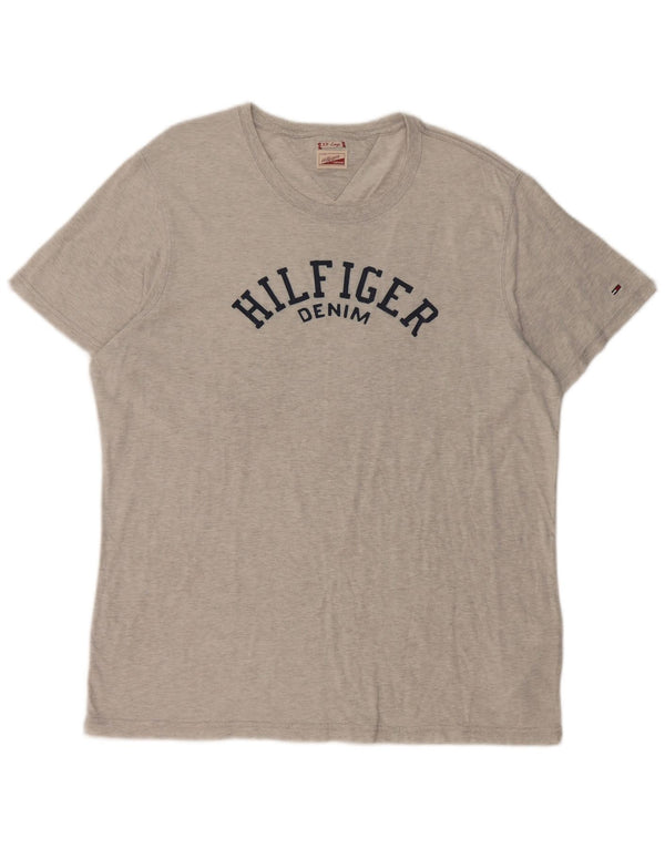 Tommy Hilfiger Mens Graphic T-Shirt Top 2XL Grey Cotton