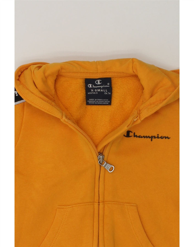 CHAMPION Baby Boys Zip Hoodie Sweater 6-9 Months XS Yellow Cotton | Vintage Champion | Thrift | Second-Hand Champion | Used Clothing | Messina Hembry 