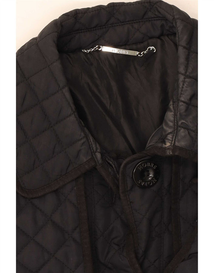 Hobbs Womens Quilted Overcoat UK 8 Small Navy Blue