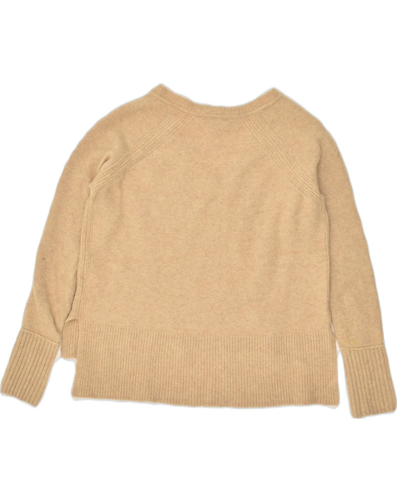 J. CREW Womens V-Neck Jumper Sweater UK 6 XS Beige Nylon | Vintage J. Crew | Thrift | Second-Hand J. Crew | Used Clothing | Messina Hembry 