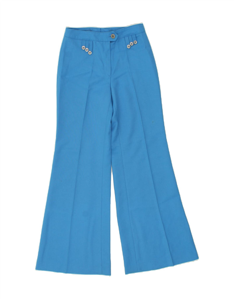 VINTAGE Womens Flare Casual Trousers W26 L30 Blue Vintage Vintage and Second-Hand Vintage from Messina Hembry 