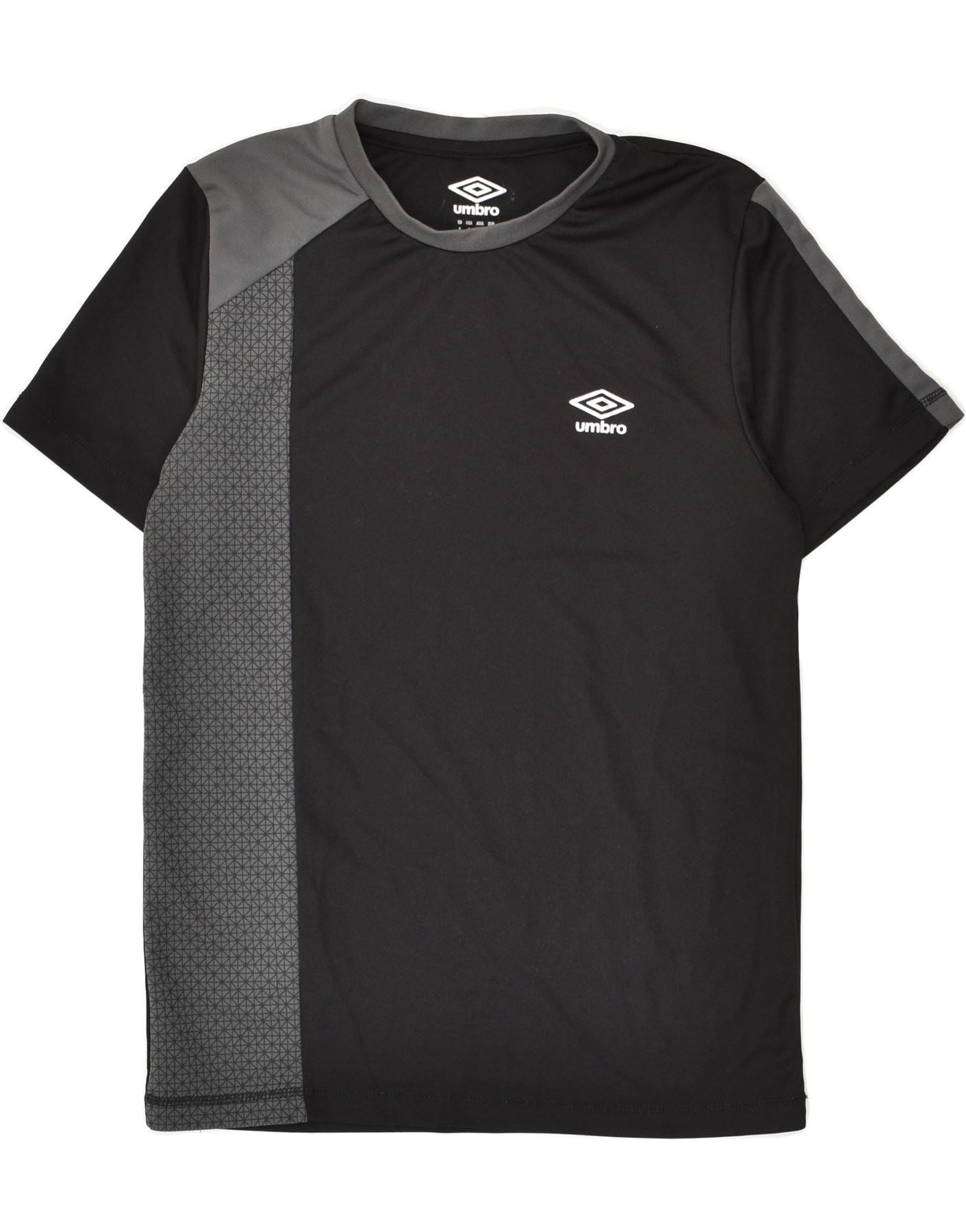 UMBRO Mens T-Shirt Top Small Black Colourblock Vintage Second