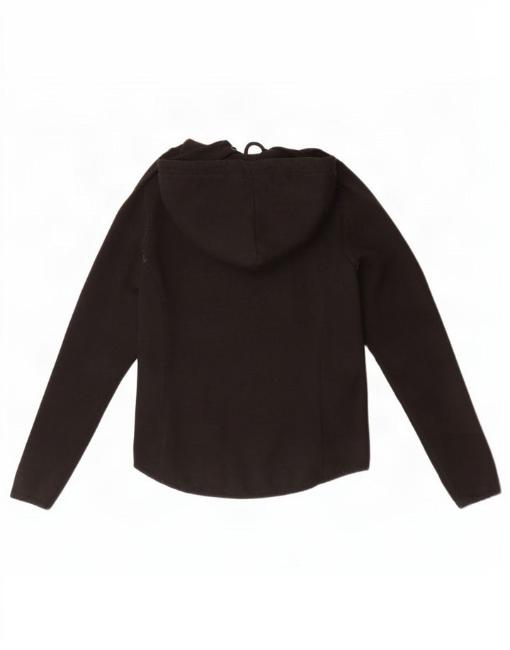 Superdry Womens Zip Hoodie Sweater UK 12 Medium Black Polyester