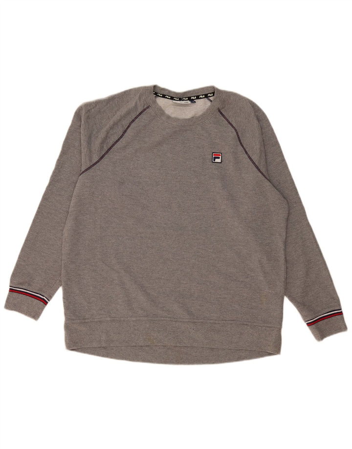 Fila Mens Sweatshirt Jumper XL Grey Cotton