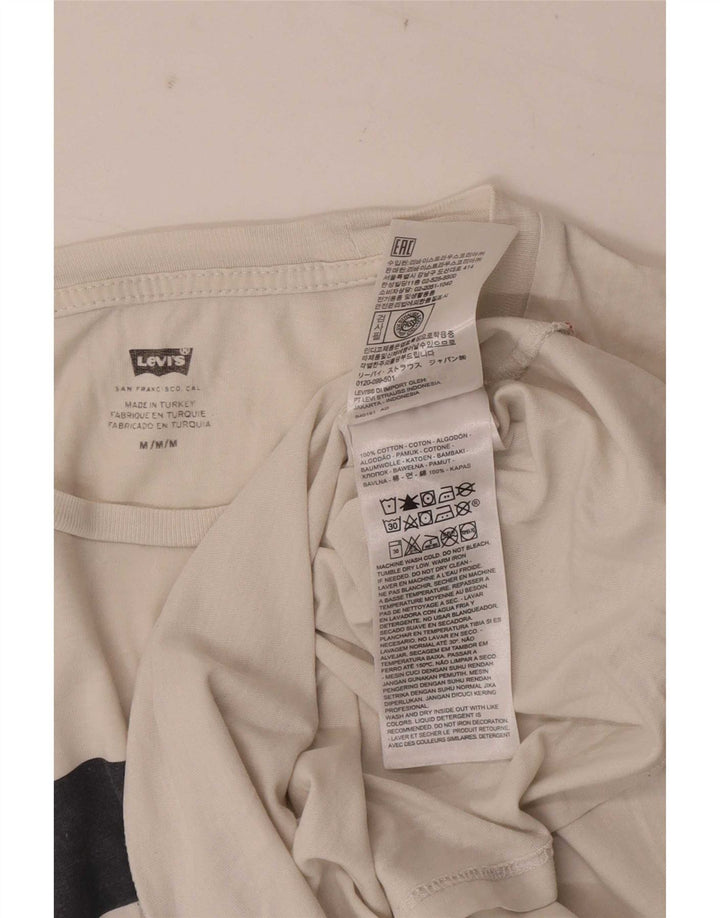 Levi's Mens Graphic T-Shirt Top Medium White Colourblock Cotton