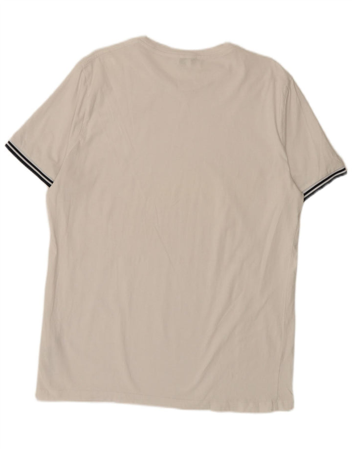Reiss Mens T-Shirt Top XL White Cotton