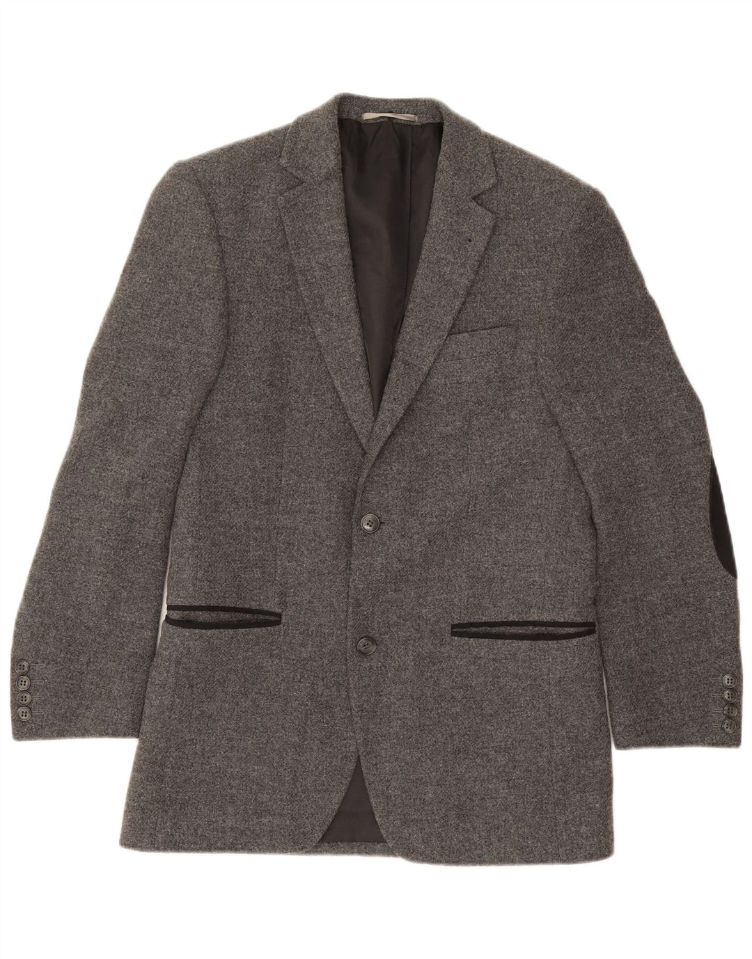 Vintage Mens 2 Button Blazer Jacket IT 46 Small Grey Wool