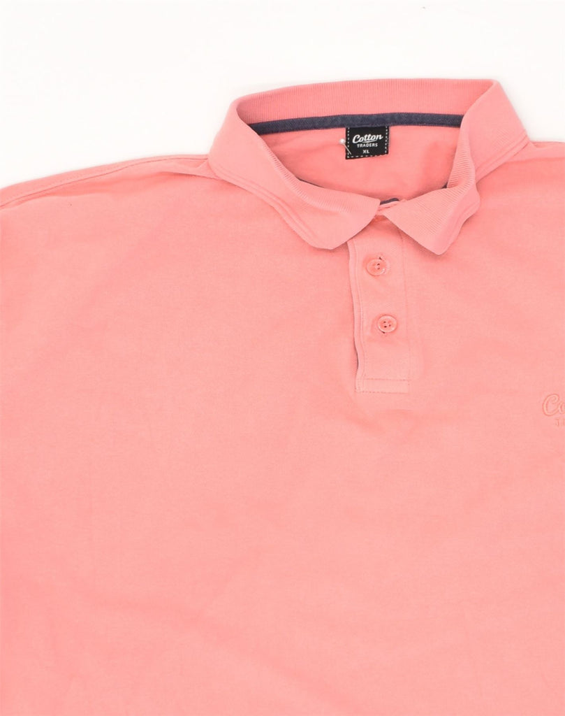 VINTAGE Mens Long Sleeve Polo Shirt XL Pink Cotton | Vintage Vintage | Thrift | Second-Hand Vintage | Used Clothing | Messina Hembry 