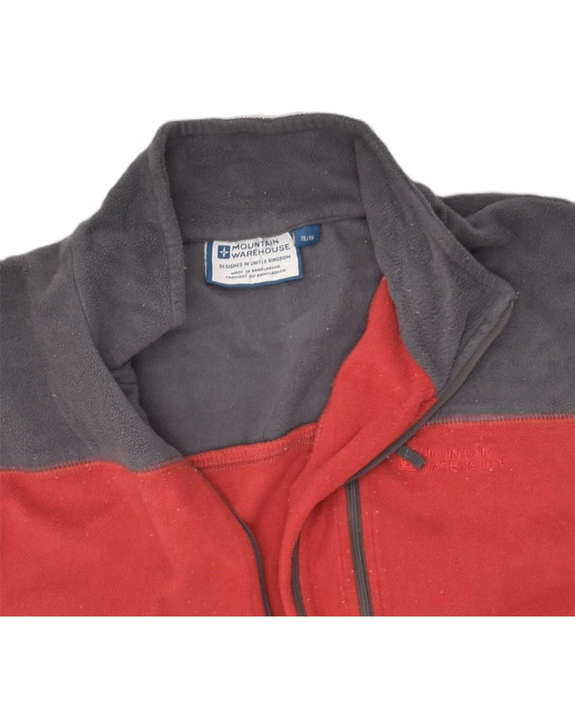 MOUNTAIN WAREHOUSE Boys Zip Neck Fleece Jumper 15-16 Years XL Red | Vintage Mountain Warehouse | Thrift | Second-Hand Mountain Warehouse | Used Clothing | Messina Hembry 