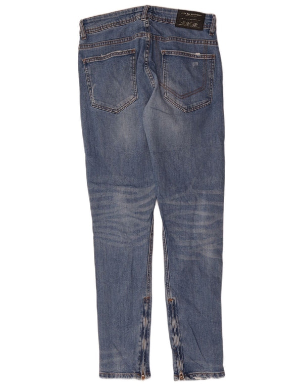 Zara Mens Distressed Skinny Jeans EU 38 Small W30 L29 Blue Cotton