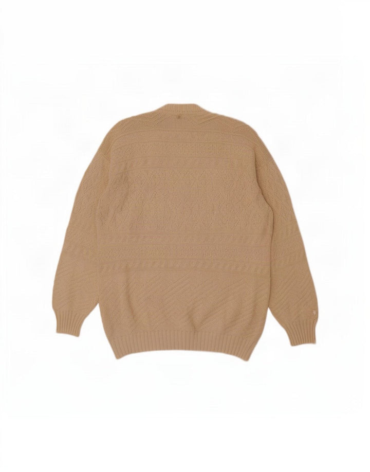 Think Pink Mens Cardigan Sweater IT 54 XL Beige Cotton