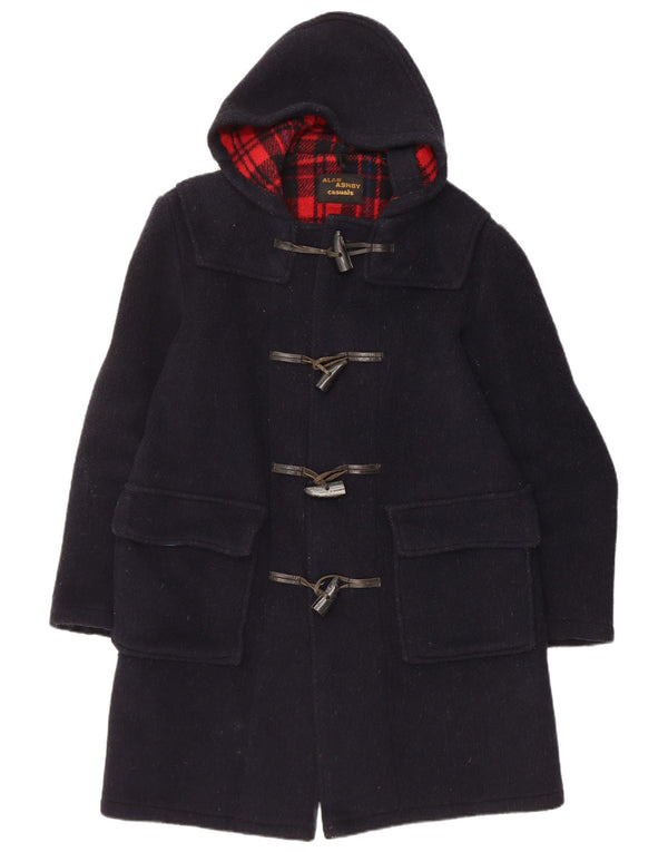 Vintage Mens Hooded Duffle Coat UK 38 Medium Navy Blue