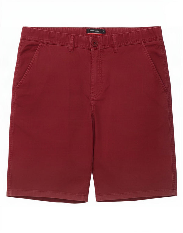 Pierre Cardin Mens Chino Shorts Small W32 Burgundy Cotton