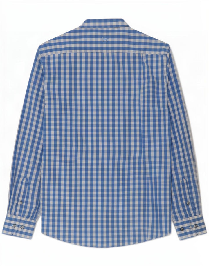 Harmont & Blaine Mens Shirt 2XL Blue Gingham Cotton