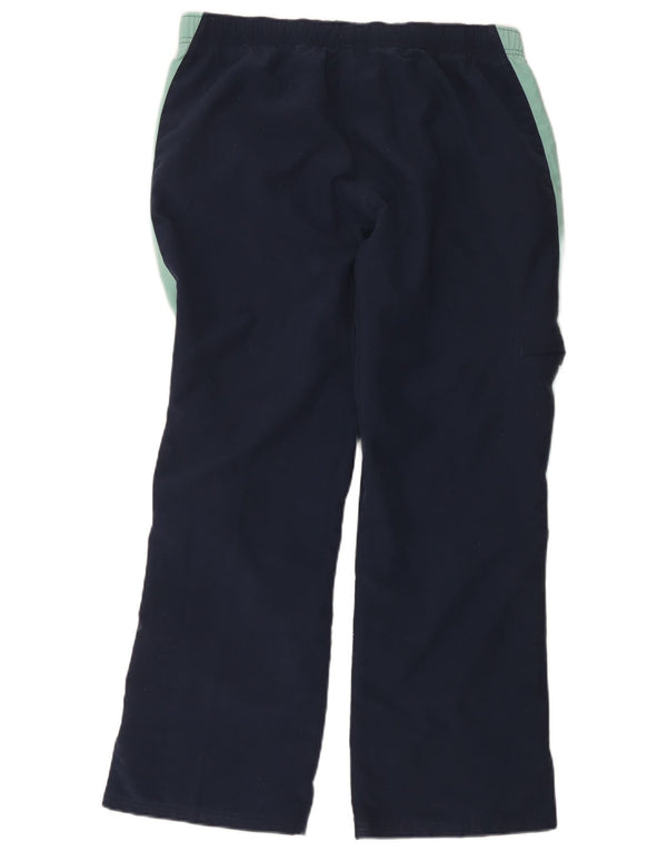 Reebok Womens Regular Tracksuit Trousers UK 14 Large Navy Blue Colourblock