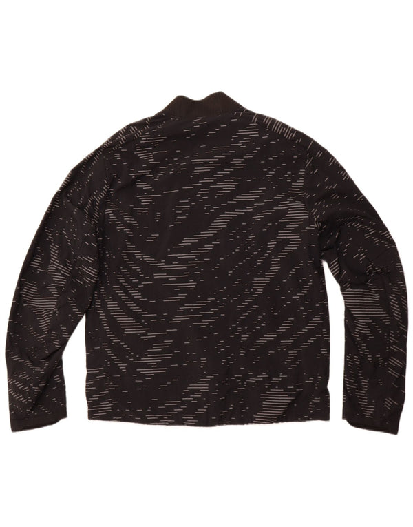 NIKE Mens Therma-Fit Reversible Tracksuit Top Jacket Medium Black Striped