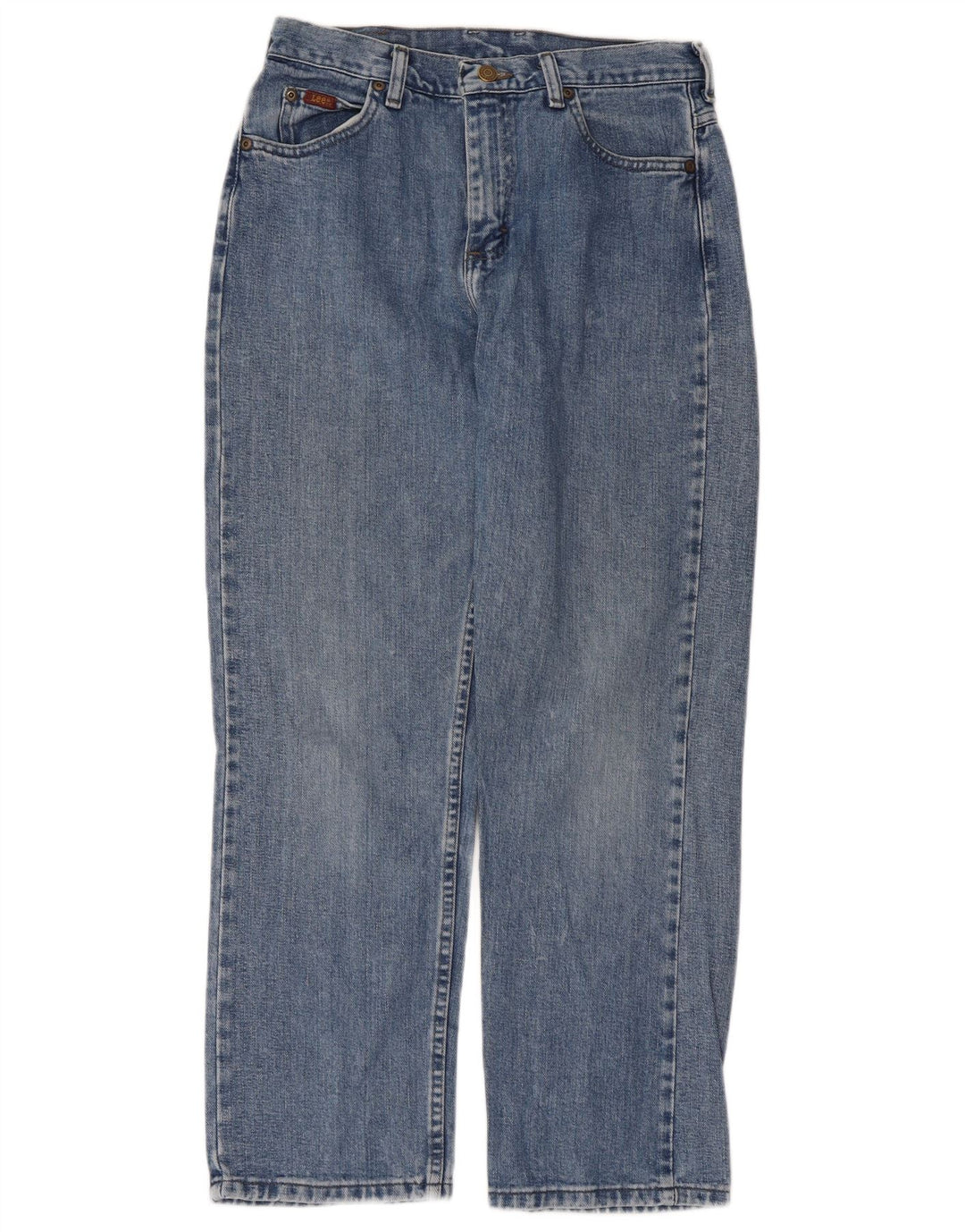 Lee Womens Petite Straight Jeans US 6 Medium W28 L28 Blue Cotton