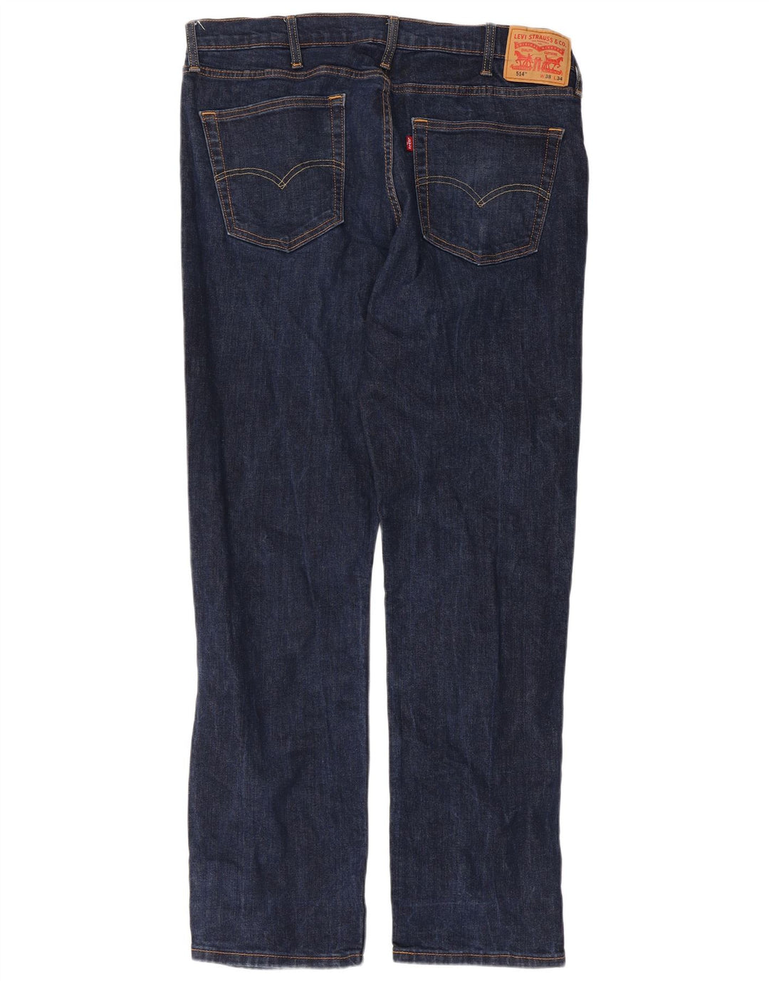 Levi's Mens 514 Straight Jeans W38 L34 Navy Blue Cotton