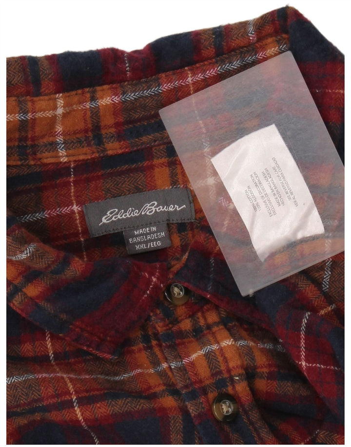 Eddie Bauer Mens Flannel Shirt 2XL Multicoloured Check Cotton
