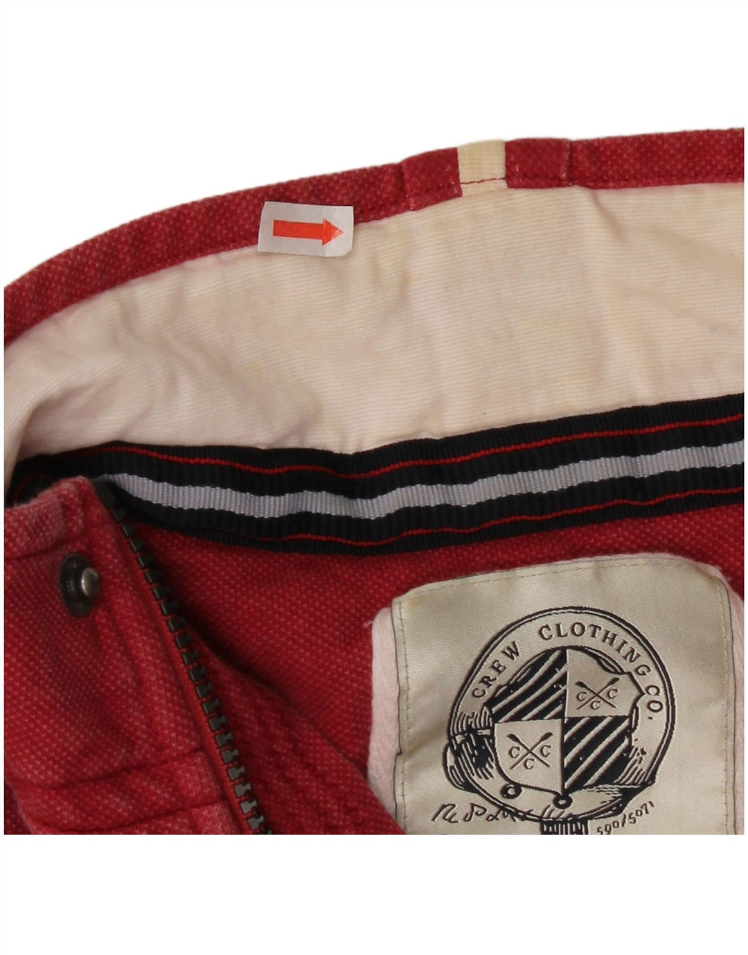 Crew Clothing Mens Zip Neck Rugby Polo Shirt Medium Red Cotton